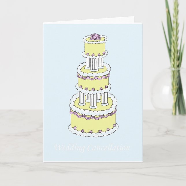 Faire-part Gâteau de Mariage Annulé Élégant (Devant)