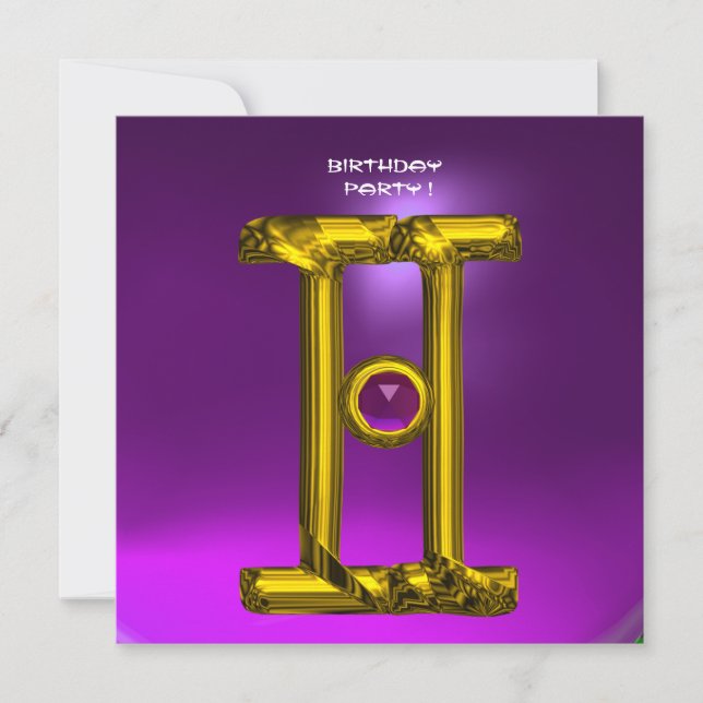 Faire-part GEMINI AMÉTHYST, Alexandrite jaune vif (Devant)