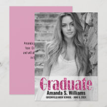 Girly Pink Parties scintillant Photo Graduation
