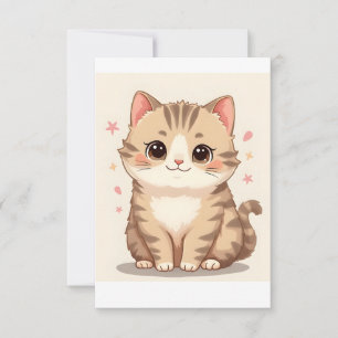 Faire-part Gleeful Chat : Sweet Kawaii Kitten Art pour n'impo