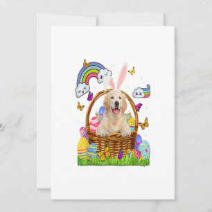 Faire-part Golden Retriever OEufs de Pâques drôle mignon chie