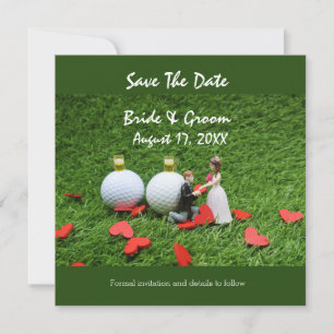 Faire-part Golf sauver la date mariée marié golf balle amour