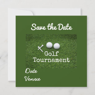 Faire-part Golf Sauvez la date avec épingle blanche et balle 