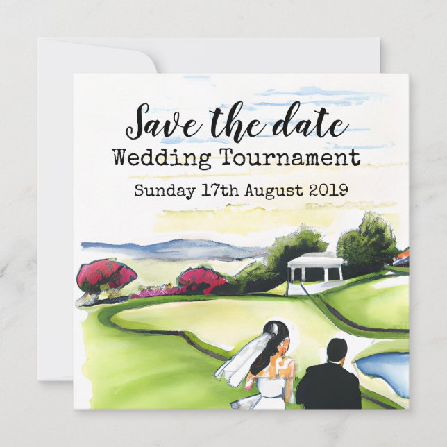 Faire-part Golf Sauvez la date Golf Mariage Tournoi Announ (Devant)