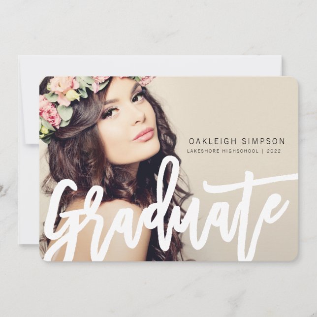 Faire-part Grad Grad Script simple (Devant)