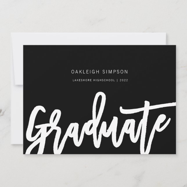 Faire-part Grad Grad Script simple (Devant)