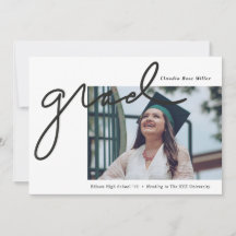 Grad manuscrit en noir moderne photo Graduation