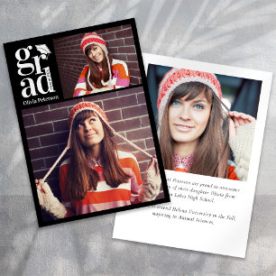 Faire-part Grad Multi Photo Collage Graduation