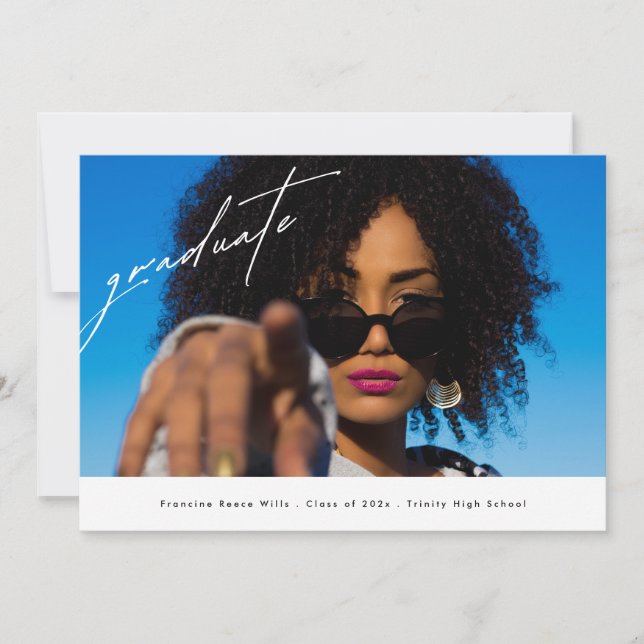 Faire-part Graduate moderne 2025 Lycée photo Graduation (Devant)