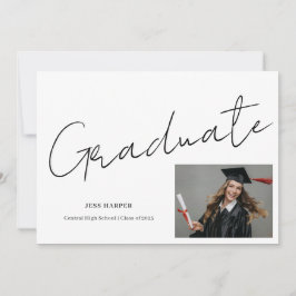 Faire-part Graduate Photo Graduation Flat Announcement Card