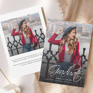 Faire-part Graduation 2025 Calligraphie Grad Photo