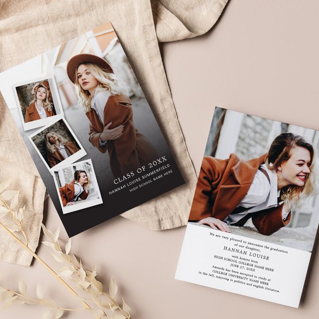 Faire-part Graduation 5 Photo Collage Moderne Grad 2025 (Créateur téléchargé)