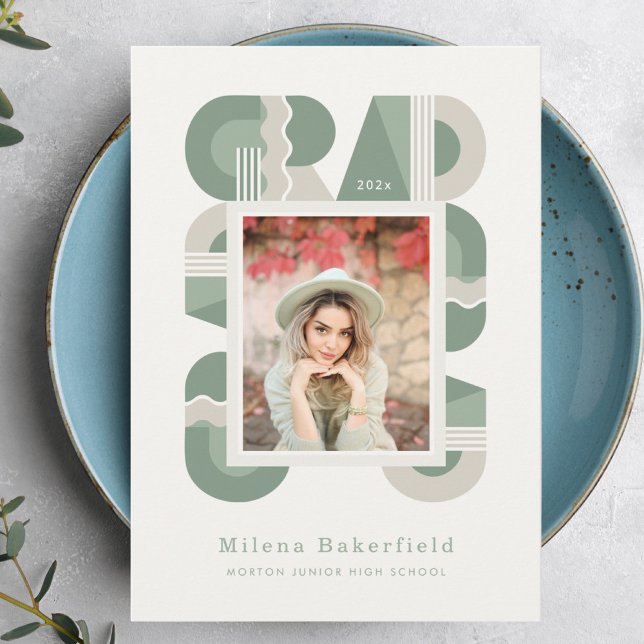 Faire-part Graduation announcement class of 2026 sage green (Créateur téléchargé)