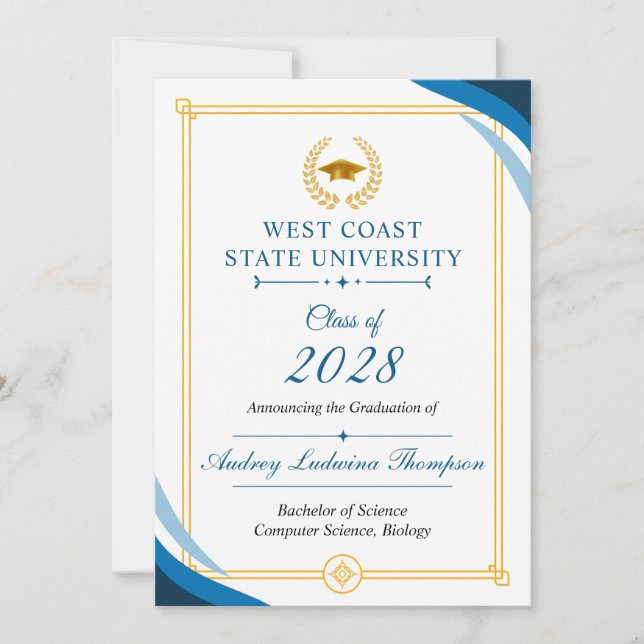 Faire-part Graduation Announcements Without Photo (Devant)