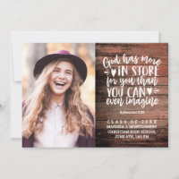 Graduation Bible Verse Photo Bois rustique Script