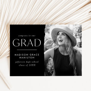 Faire-part Graduation de la photo Black Edge moderne