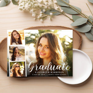 Faire-part Graduation de la photo de script moderne