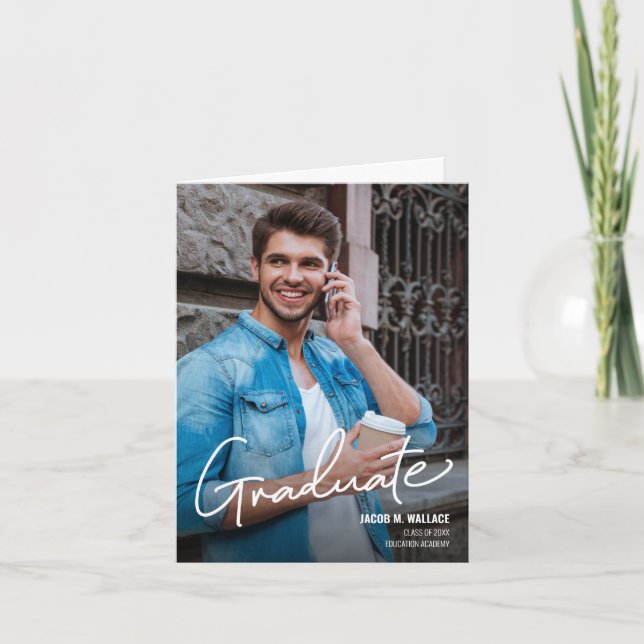 Faire-part Graduation moderne Homme Photo Université Grad (Devant)