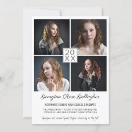 Faire-part Graduation Moderne Photo Collage Simple Grad