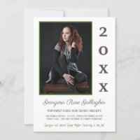 Graduation Moderne Photo Simple Grad Year Green