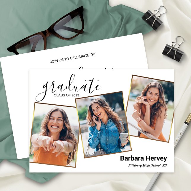 Faire-part Graduation Party 3 Photos Classe de 2023 (Créateur téléchargé)