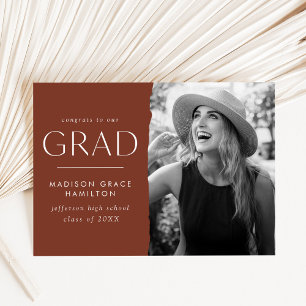 Faire-part Graduation photo Brown de bord moderne