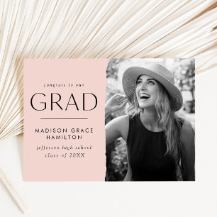 Faire-part Graduation photo moderne Edge Blush