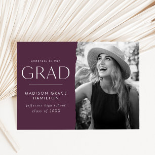 Faire-part Graduation photo moderne Edge violet