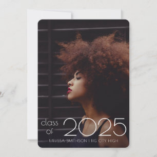 Faire-part Graduation photo personnalisée moderne ultra minim