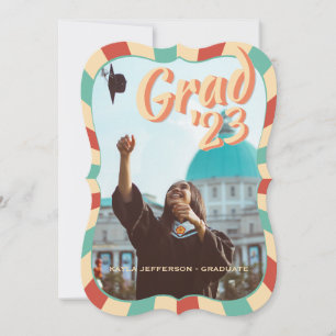 Faire-part Graduation Retro Super Peachy Classe de Graduation