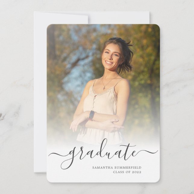 Faire-part Graduation Script Grad Photos (Devant)