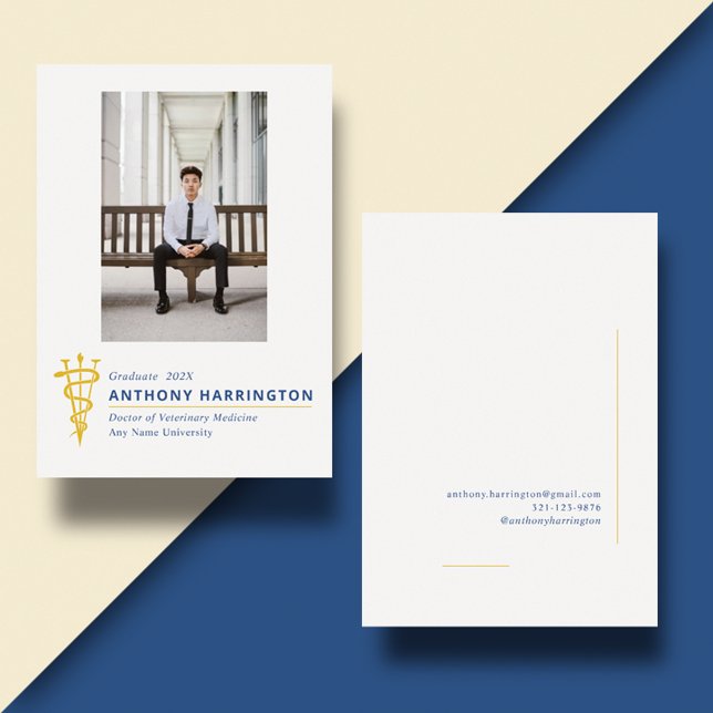 Faire-part Graduation vétérinaire Aggie Blue Gold (Créateur téléchargé)