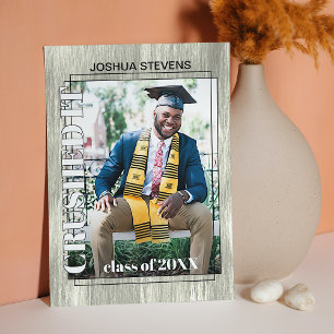 Faire-part Graduation vintage Rustic Woodgrain