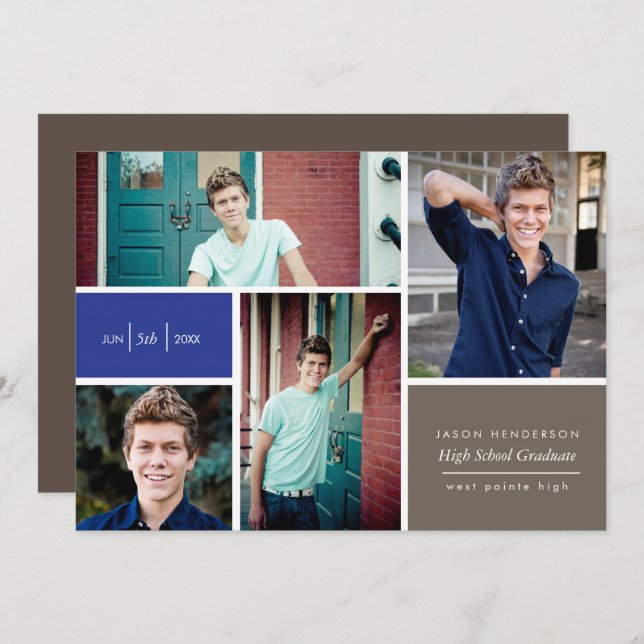 Faire-part graduée de bloc de couleur (Devant / Derrière)