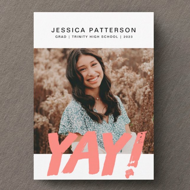 Faire-part Grand YAY Graduate Editable Graduate (Créateur téléchargé)
