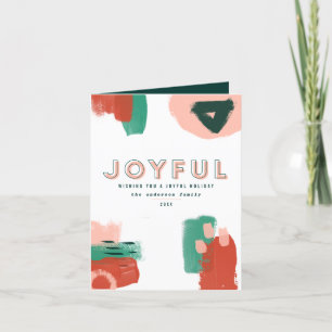 Faire-part Graphique abstrait moderne rouge, rose + vert joye