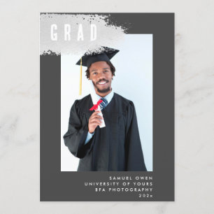 Faire-part GRAY GRAY moderne SPLASH Graduation de la photo GR