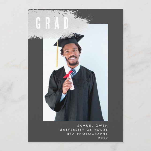 Faire-part GRAY GRAY moderne SPLASH Graduation de la photo GR (Devant)