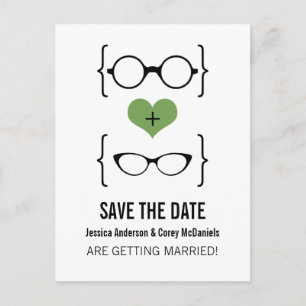 Faire-part Green Geeky Glass Enregistrer la carte postale Dat