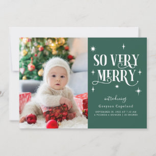 Faire-part Green So Very Merry Holiday Baby Photo