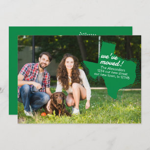 Faire-part Green We ve Moved - Dotted Texas Moving