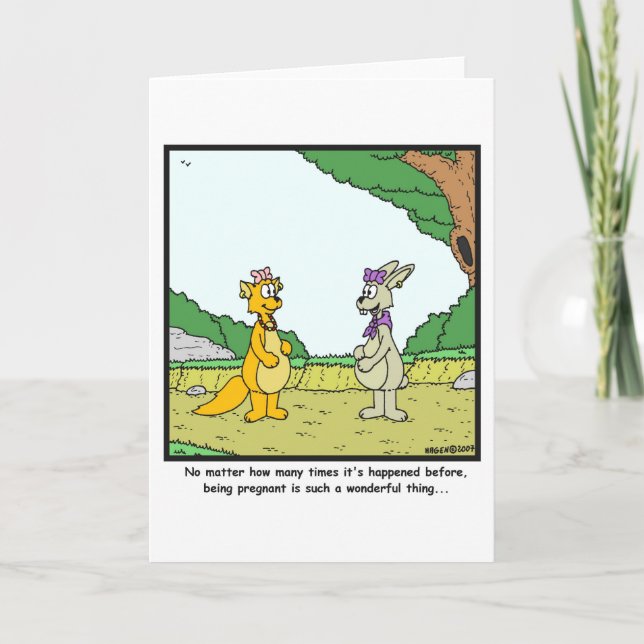 Faire-part Grossesse : Caricature de lapin (Devant)