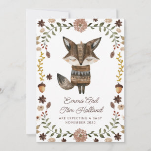 Faire-part Grossesse de Fox Aquarelle