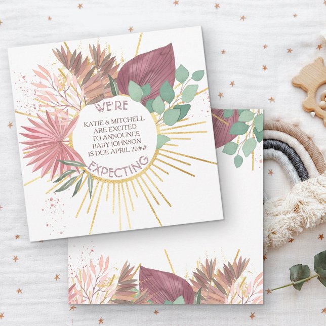 Faire-part Grossesse de la pampa et de l'eucalyptus (Créateur téléchargé)