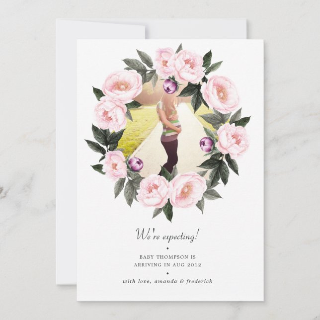 Faire-part Grossesse de la photo rose pâle (Devant)