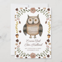 Grossesse du hibou de l'aquarelle mignonne