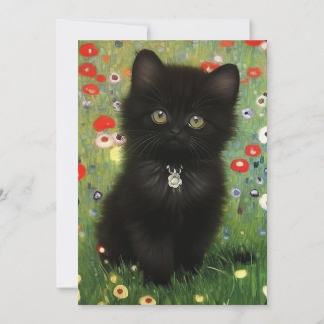 Faire-part Gustav Klimt Kitten (Devant)