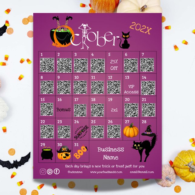 Faire-part Halloween Compte à rebours Calendrier de l'Avent P (Halloween Countdown Advent Calendar Business Promo Announcement)