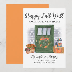 Faire-part Happy Fall New Home Porte Citrouille Holiday Movin