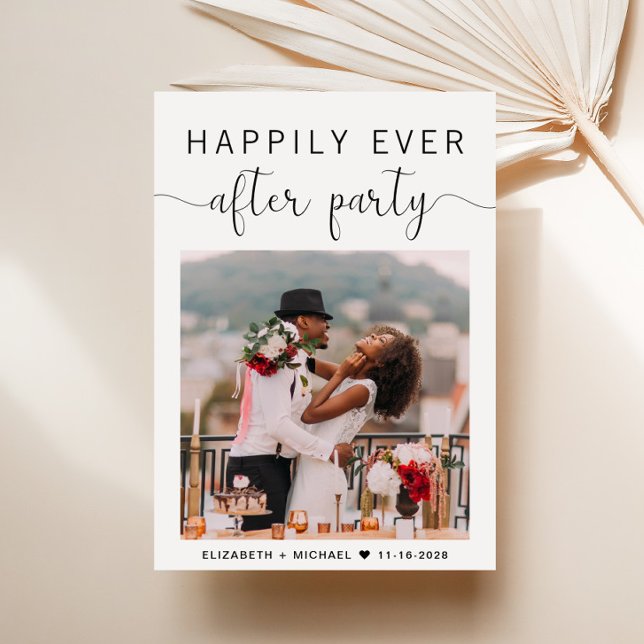 Faire-part Heureusement Jamais Après La Réception De Mariage  (An elegant Happily Ever After Party Invitation to set the tone for an unforgettable event)
